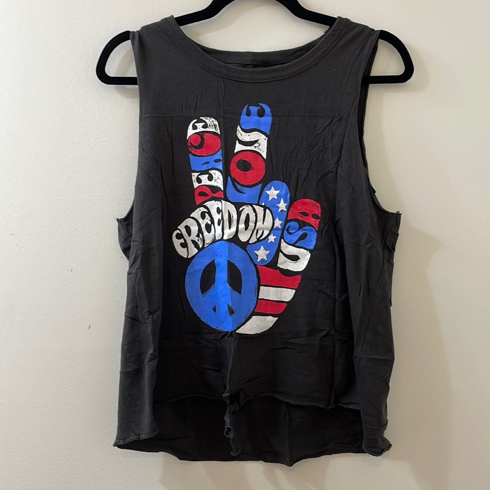 Chaser Black Tank with Peace Graphic